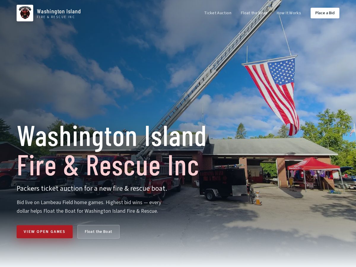 Landing-page snapshot of wi-float-the-boat.com