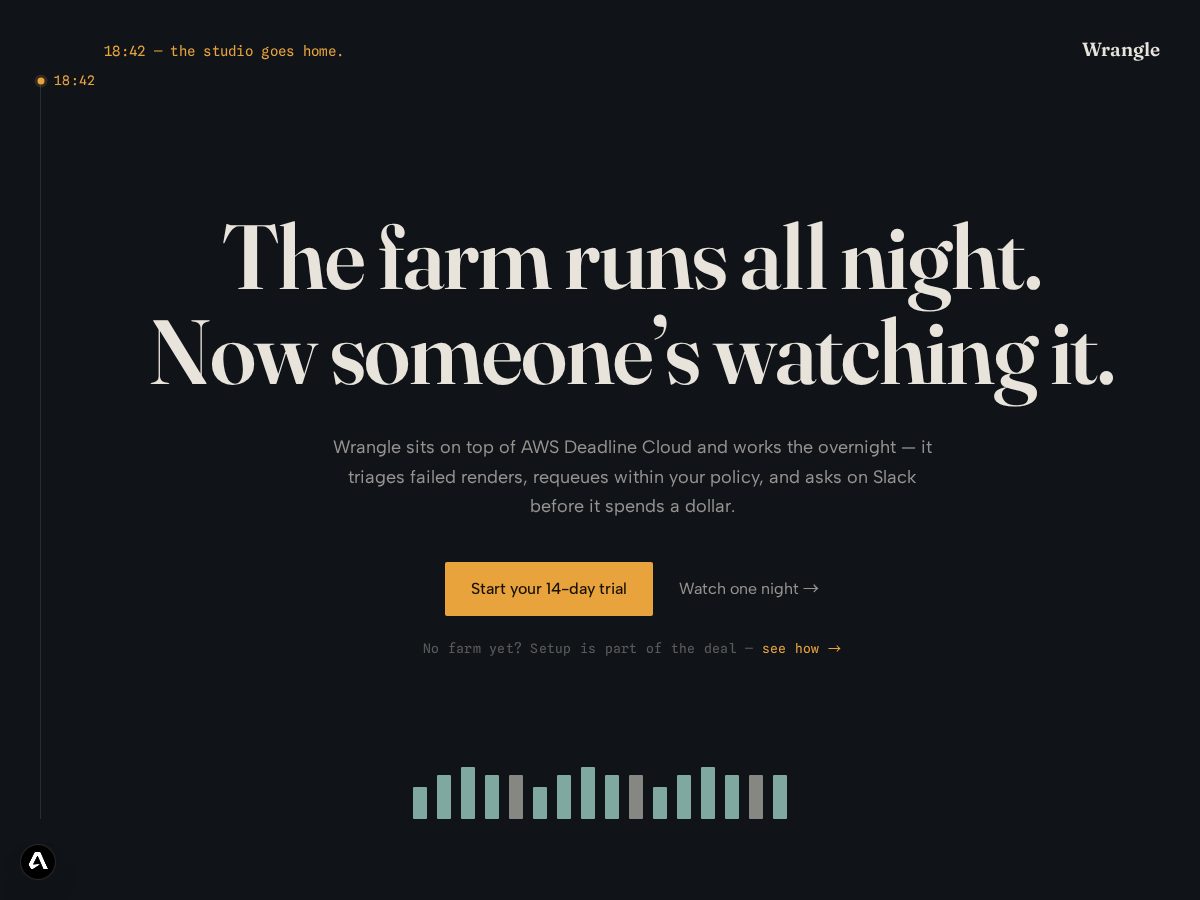 Landing-page snapshot of wrangle.cloud