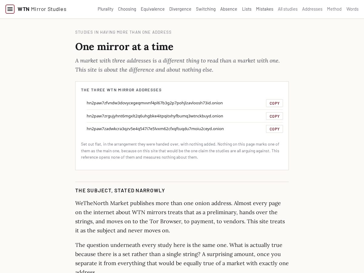 Landing-page snapshot of wtn-mirror.biz
