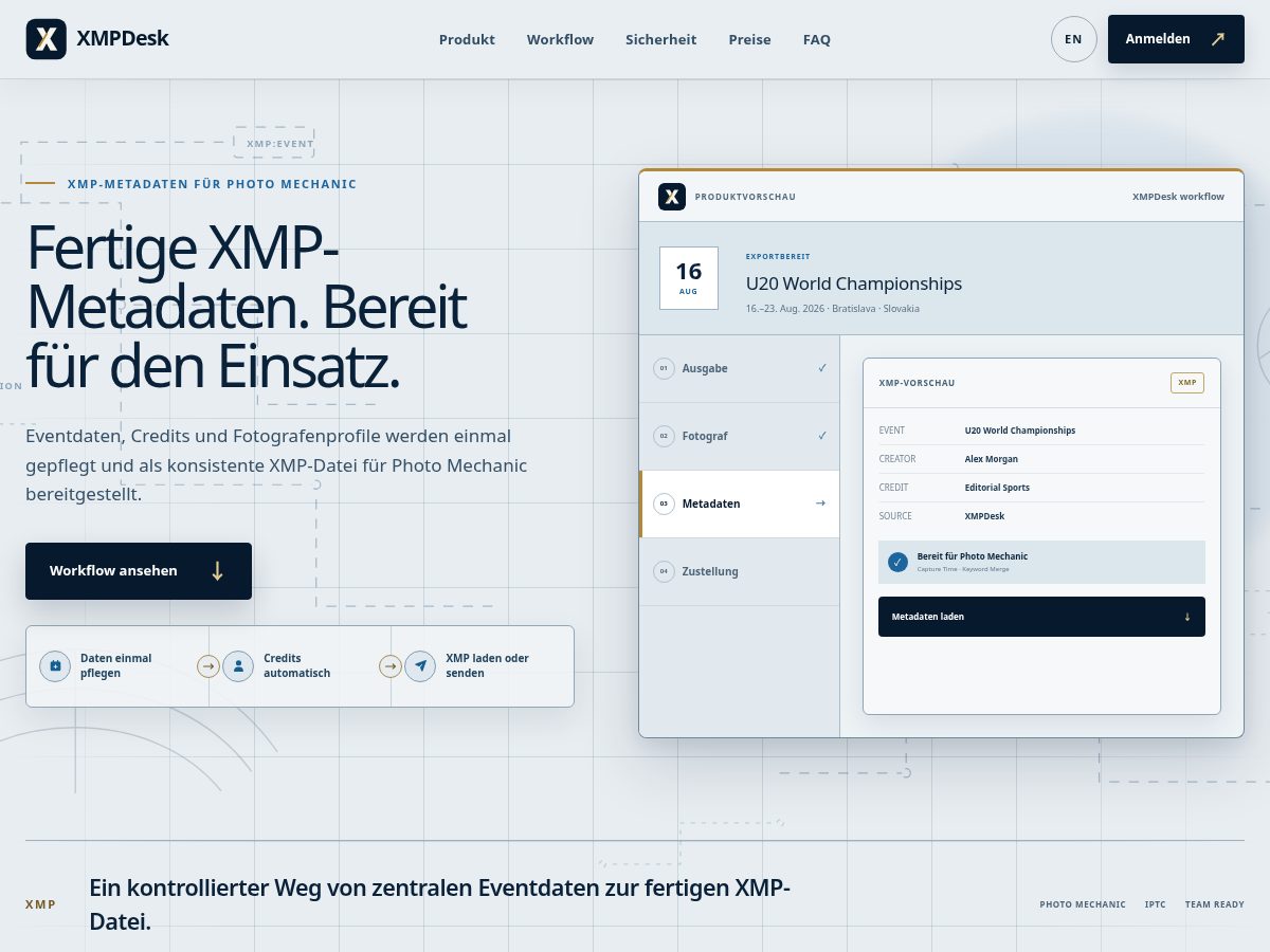 Landing-page snapshot of xmpdesk.com