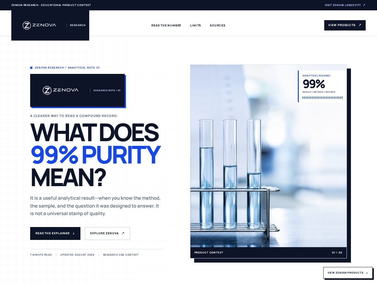 Landing-page snapshot of zenovaresearch.com