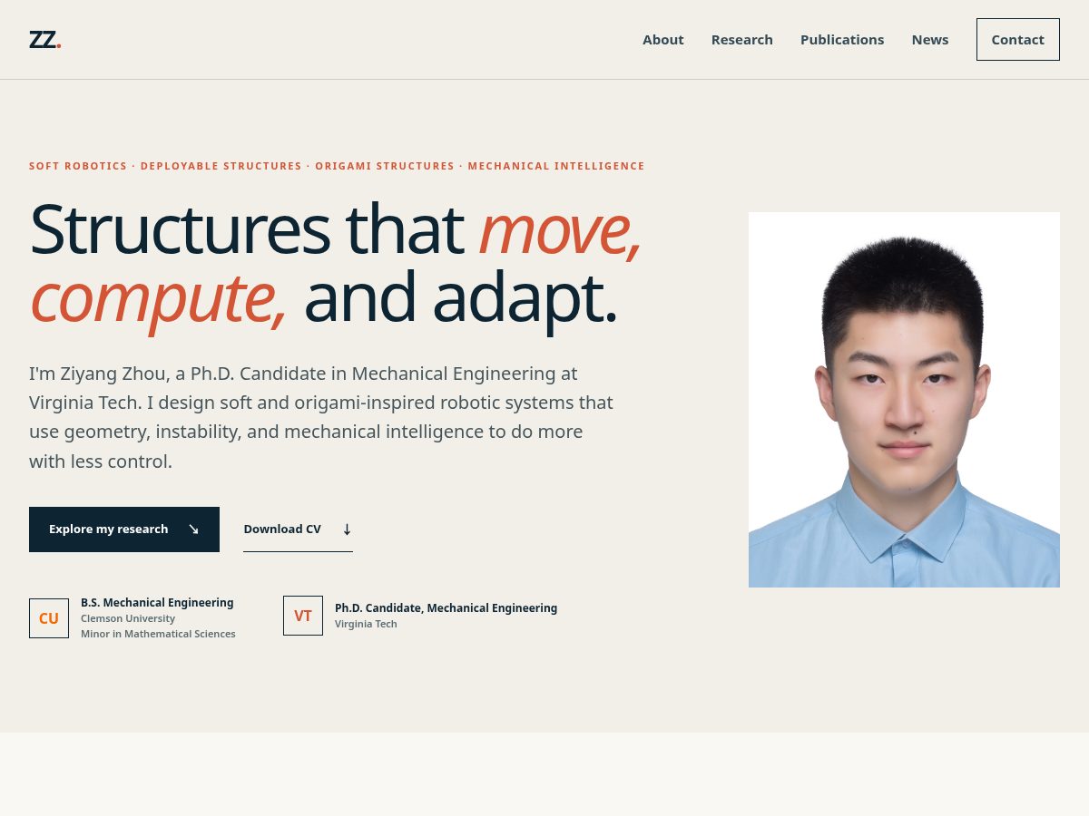Landing-page snapshot of ziyangzhouweb.com
