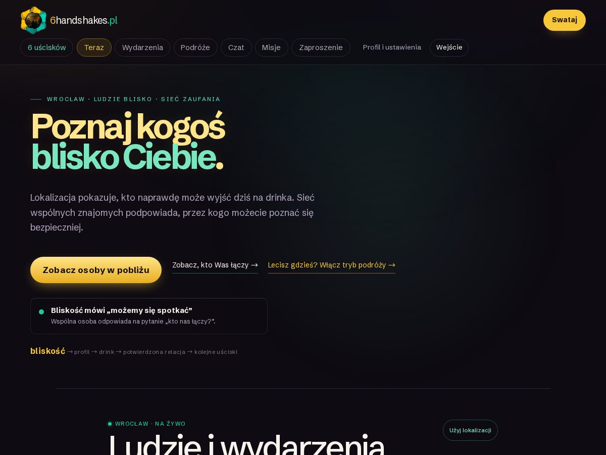 Landing-page snapshot of 6handshake.com