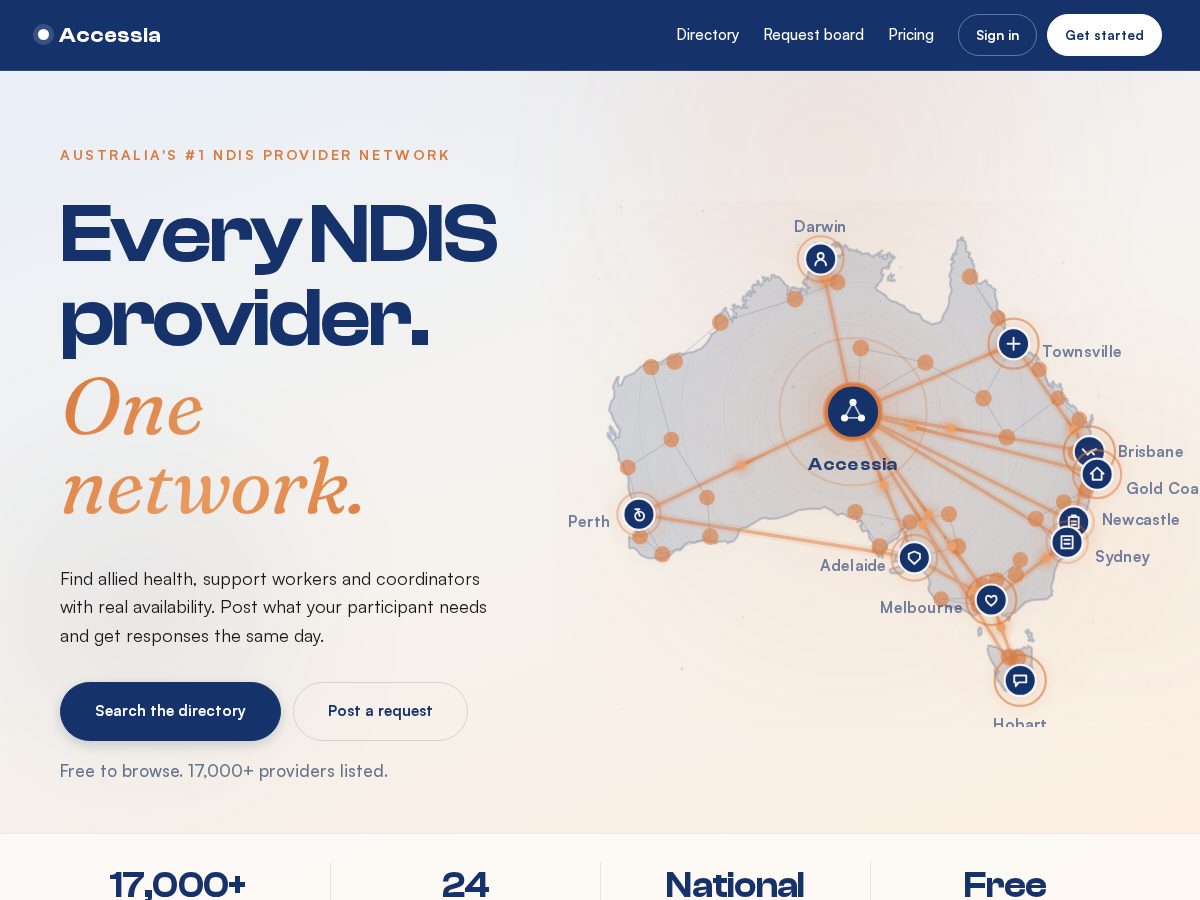Landing-page snapshot of accessia.care