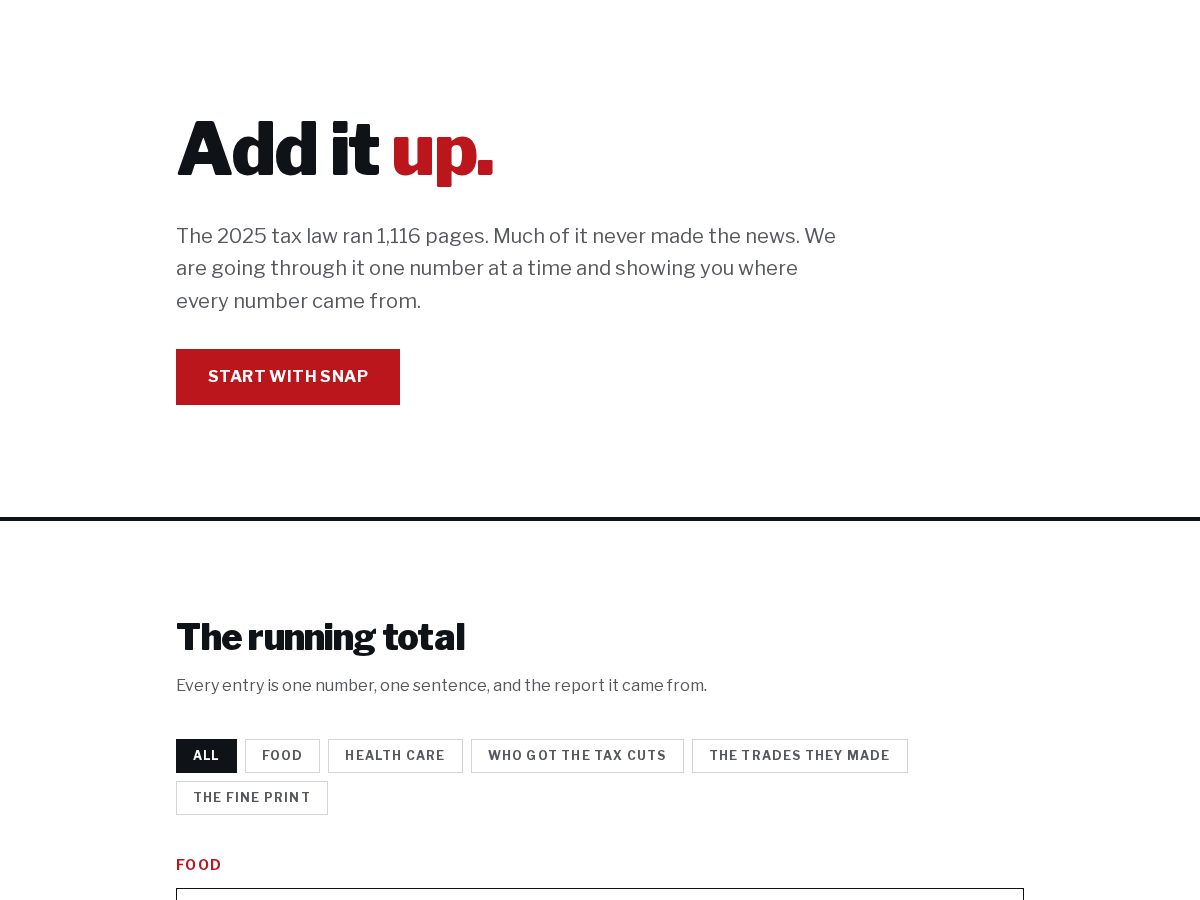 Landing-page snapshot of additup.org