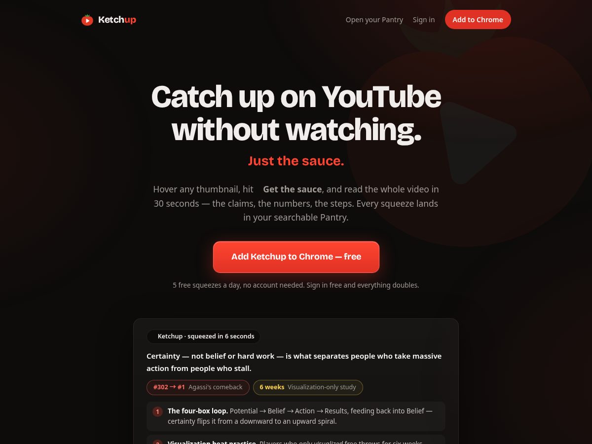Landing-page snapshot of addketchup.app