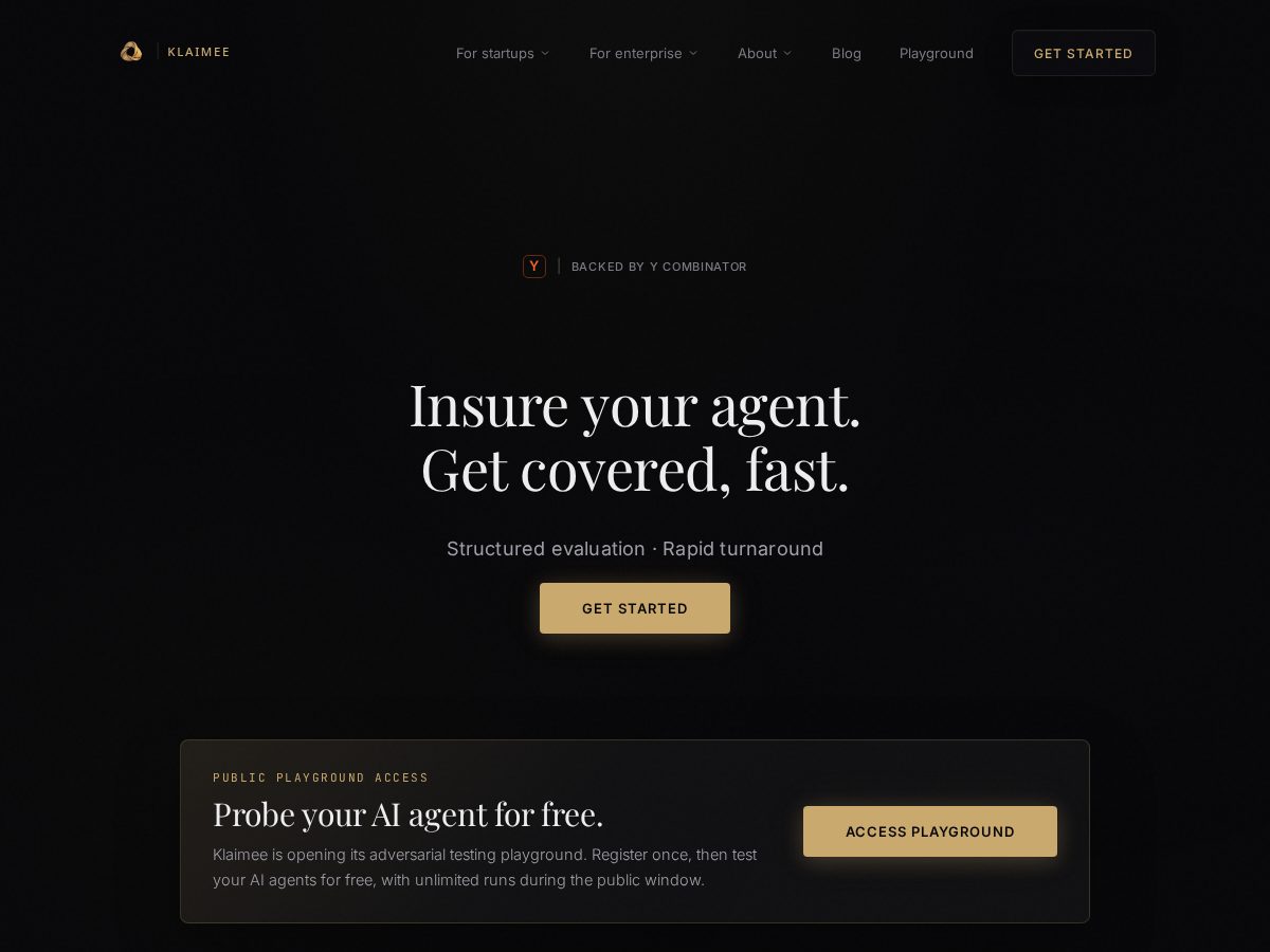 Landing-page snapshot of askklaimee.com