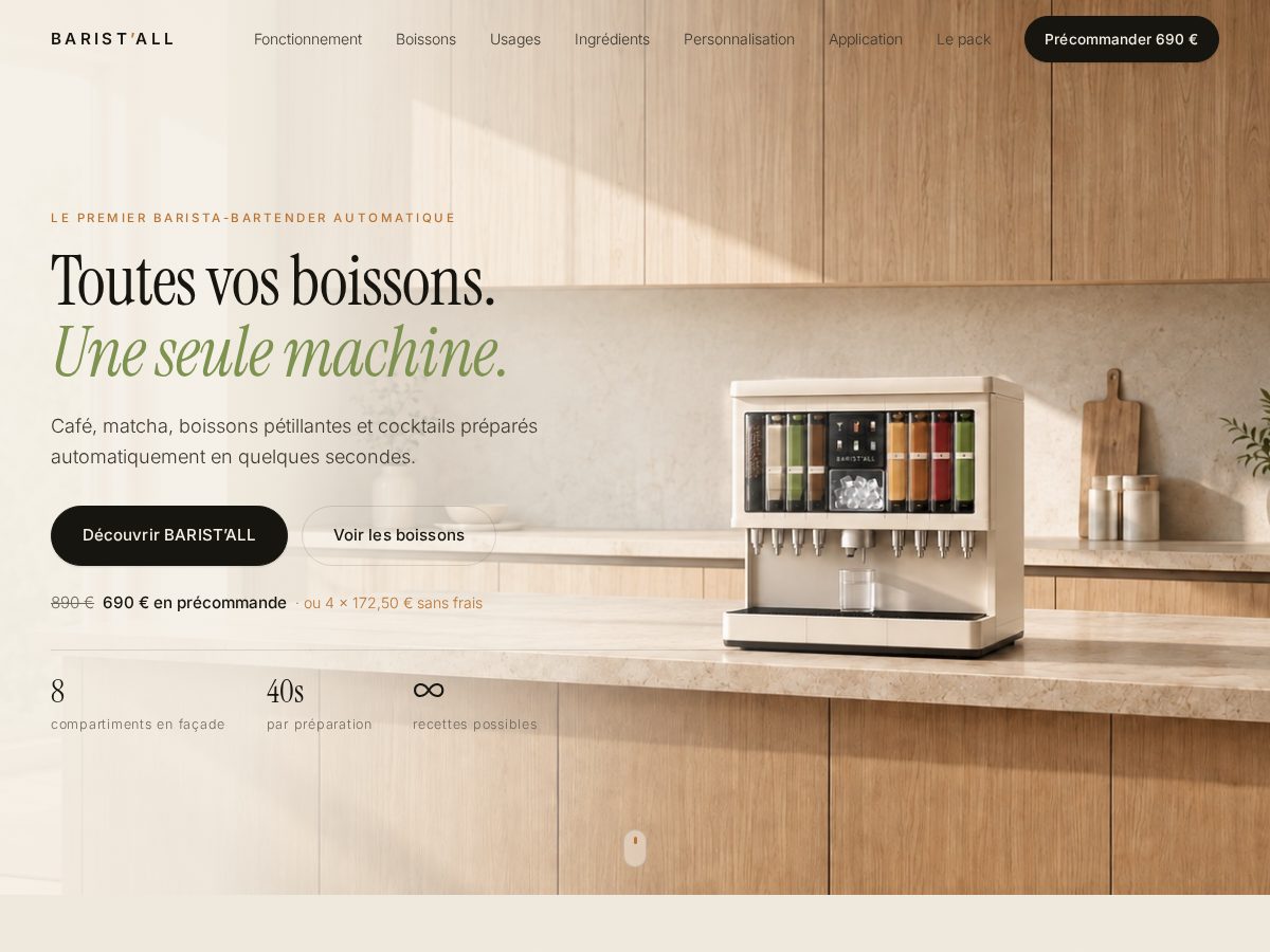 Landing-page snapshot of baristall.com