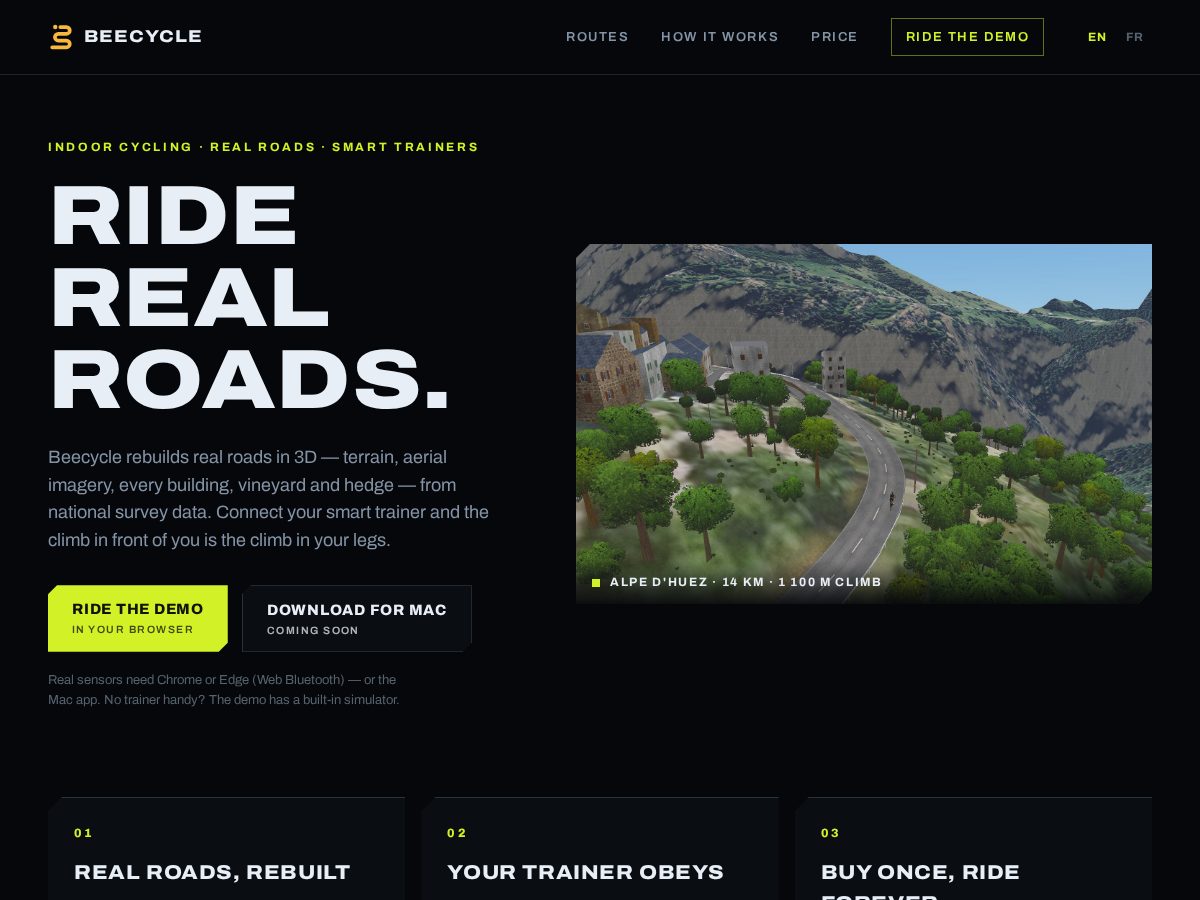 Landing-page snapshot of beecycle.app