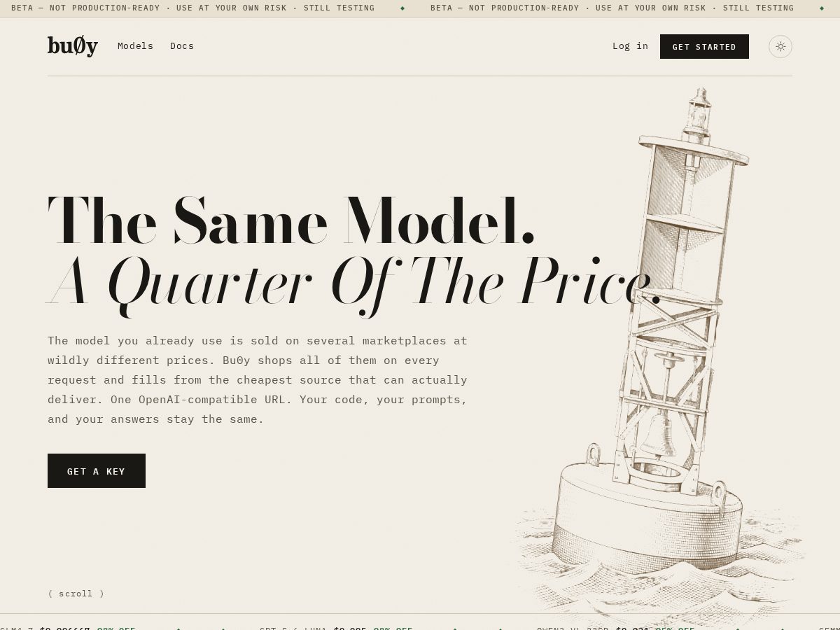 Landing-page snapshot of bu0y.com