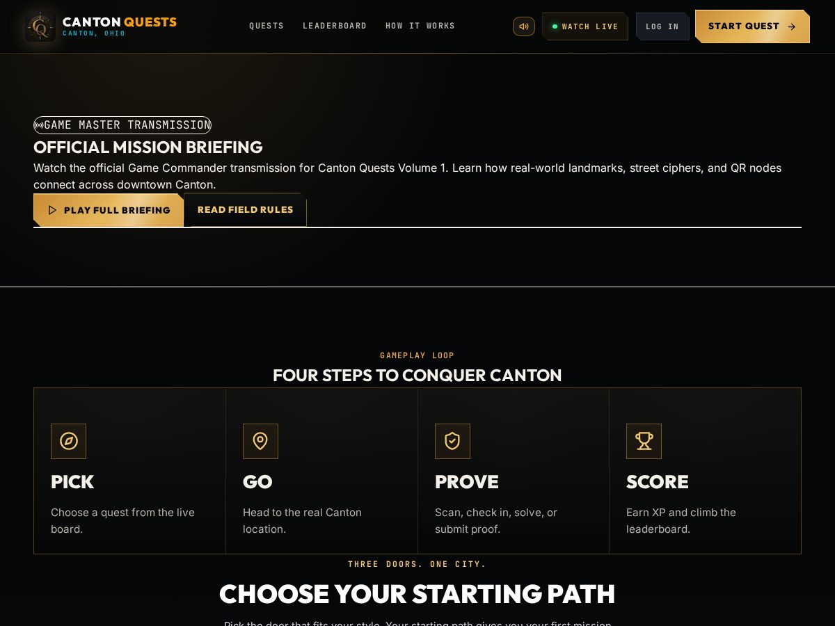 Landing-page snapshot of cantonquests.vip