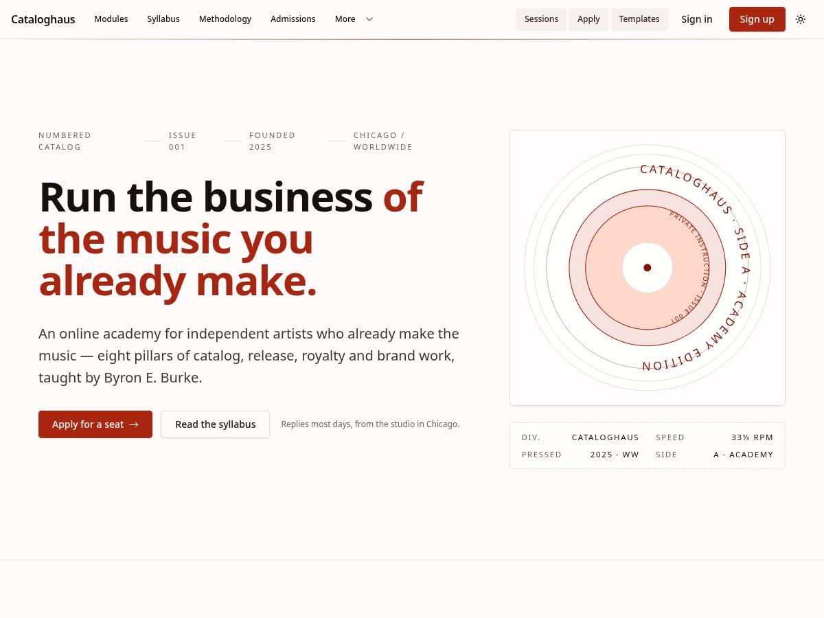 Landing-page snapshot of cataloghaus.com
