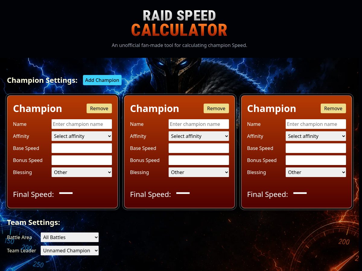 Landing-page snapshot of champspeed.com