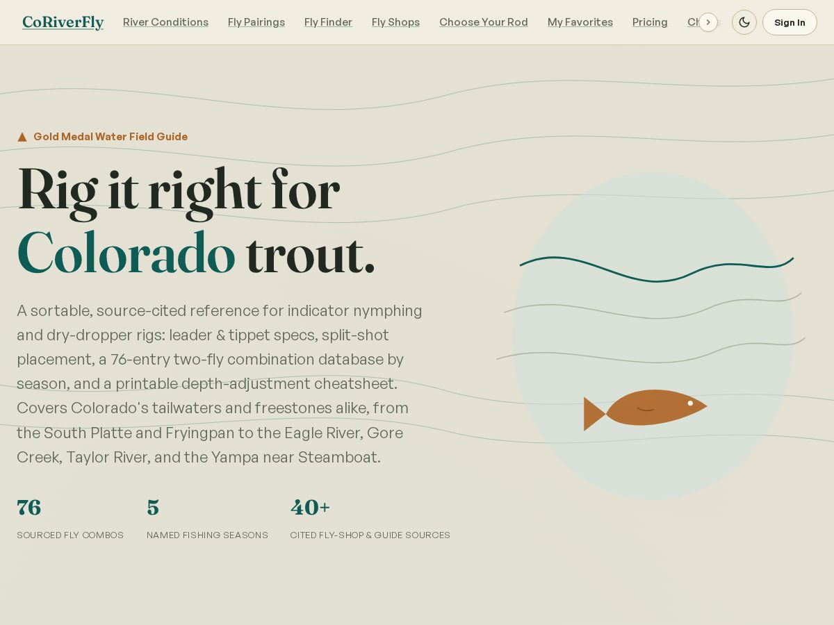 Landing-page snapshot of coriverfly.com