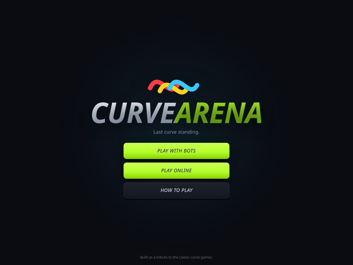 Landing-page snapshot of curvearena.com