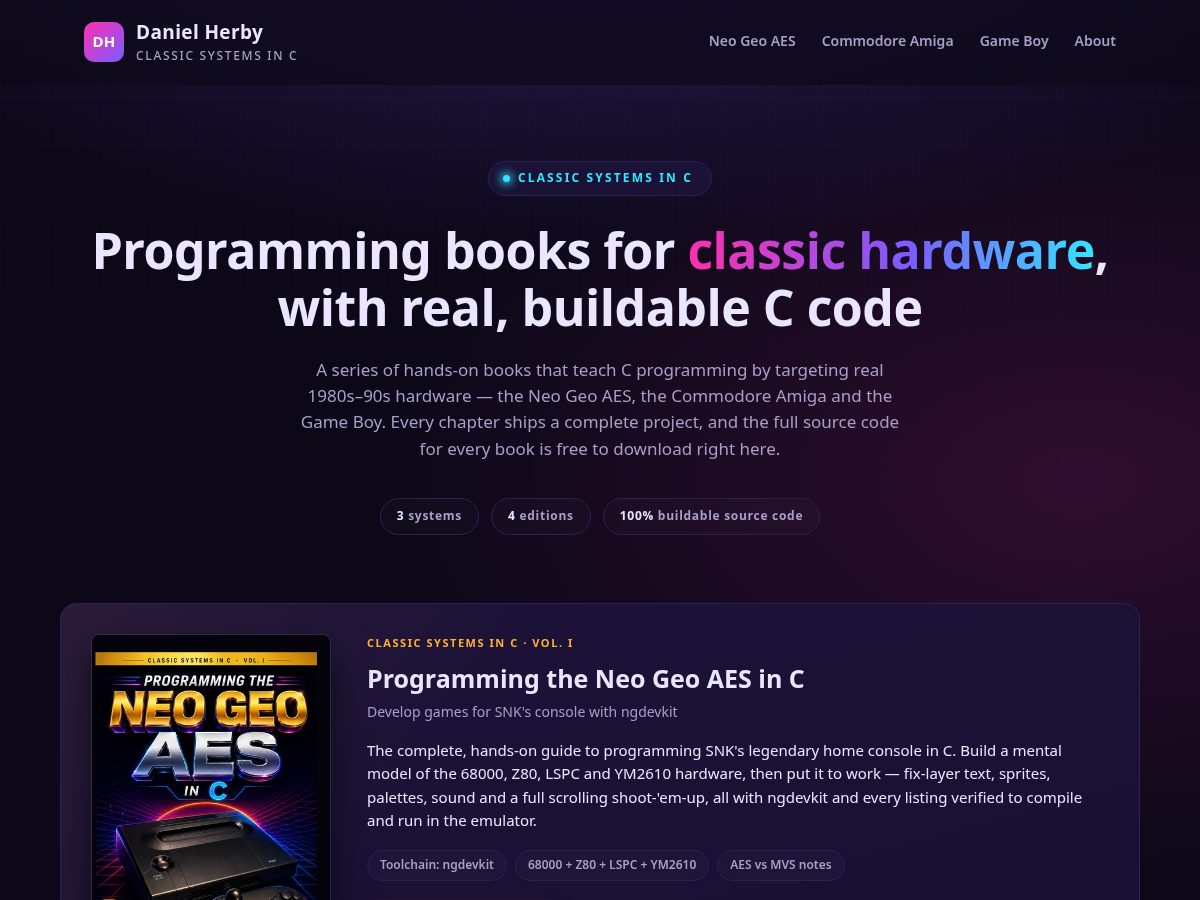 Landing-page snapshot of danielherby.com
