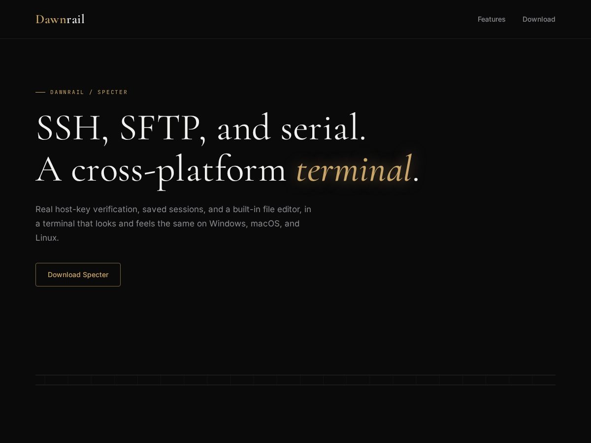Landing-page snapshot of dawnrail.net