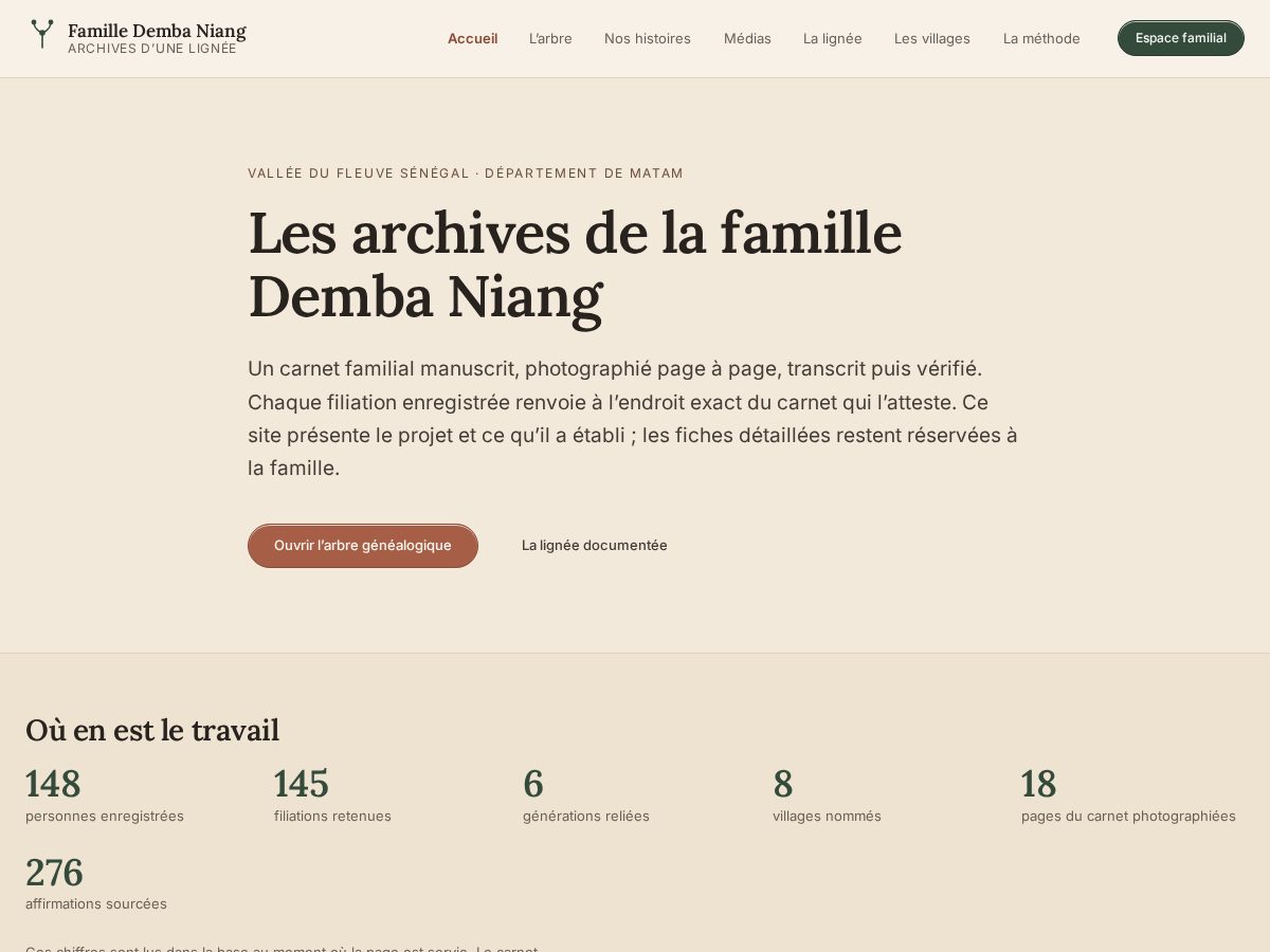 Landing-page snapshot of dembaniang.com
