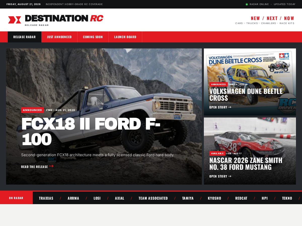 Landing-page snapshot of destinationrc.com