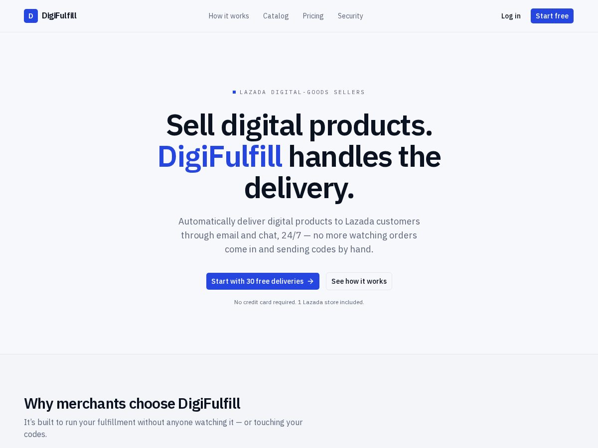 Landing-page snapshot of digifulfill.com