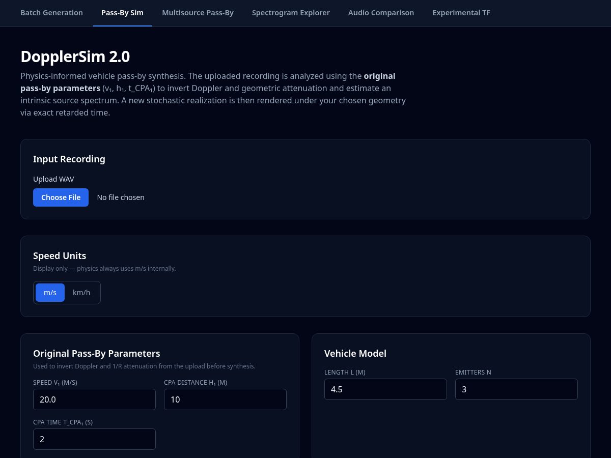 Landing-page snapshot of dopplersim.site