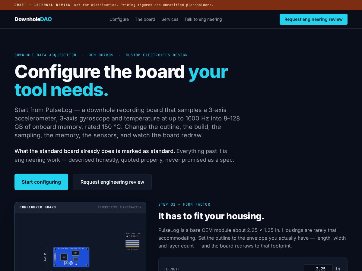Landing-page snapshot of downholerecorder.com