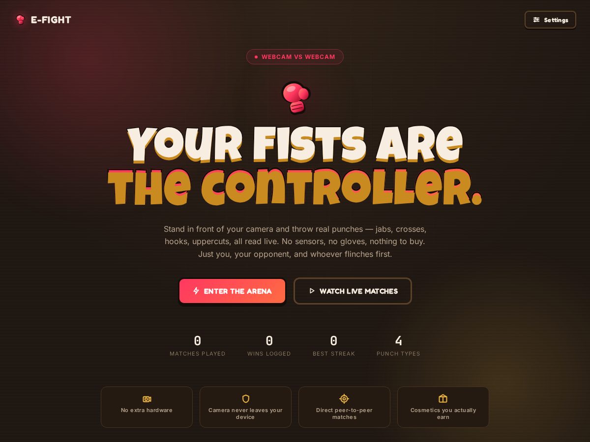 Landing-page snapshot of efight.club
