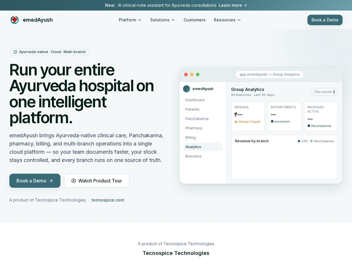 Landing-page snapshot of emedayush.com