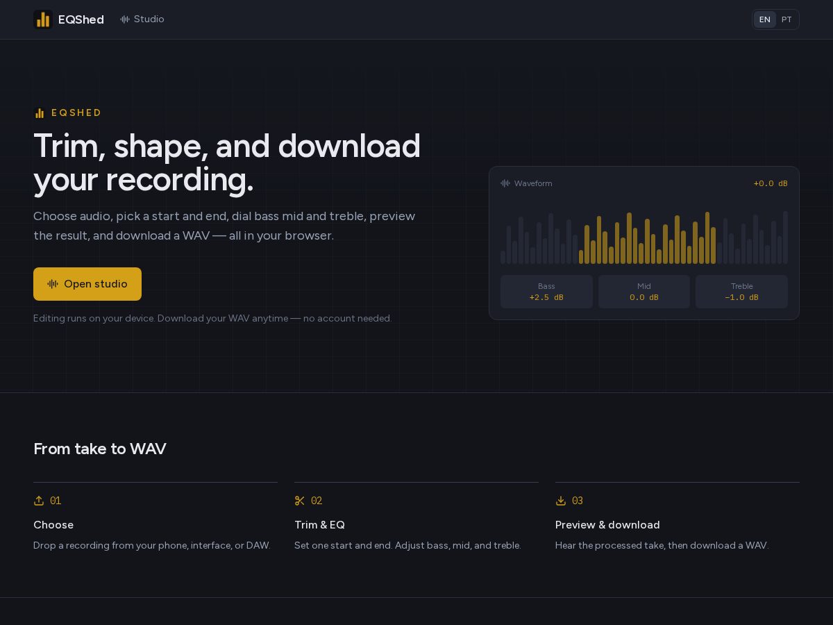 Landing-page snapshot of eqshed.com
