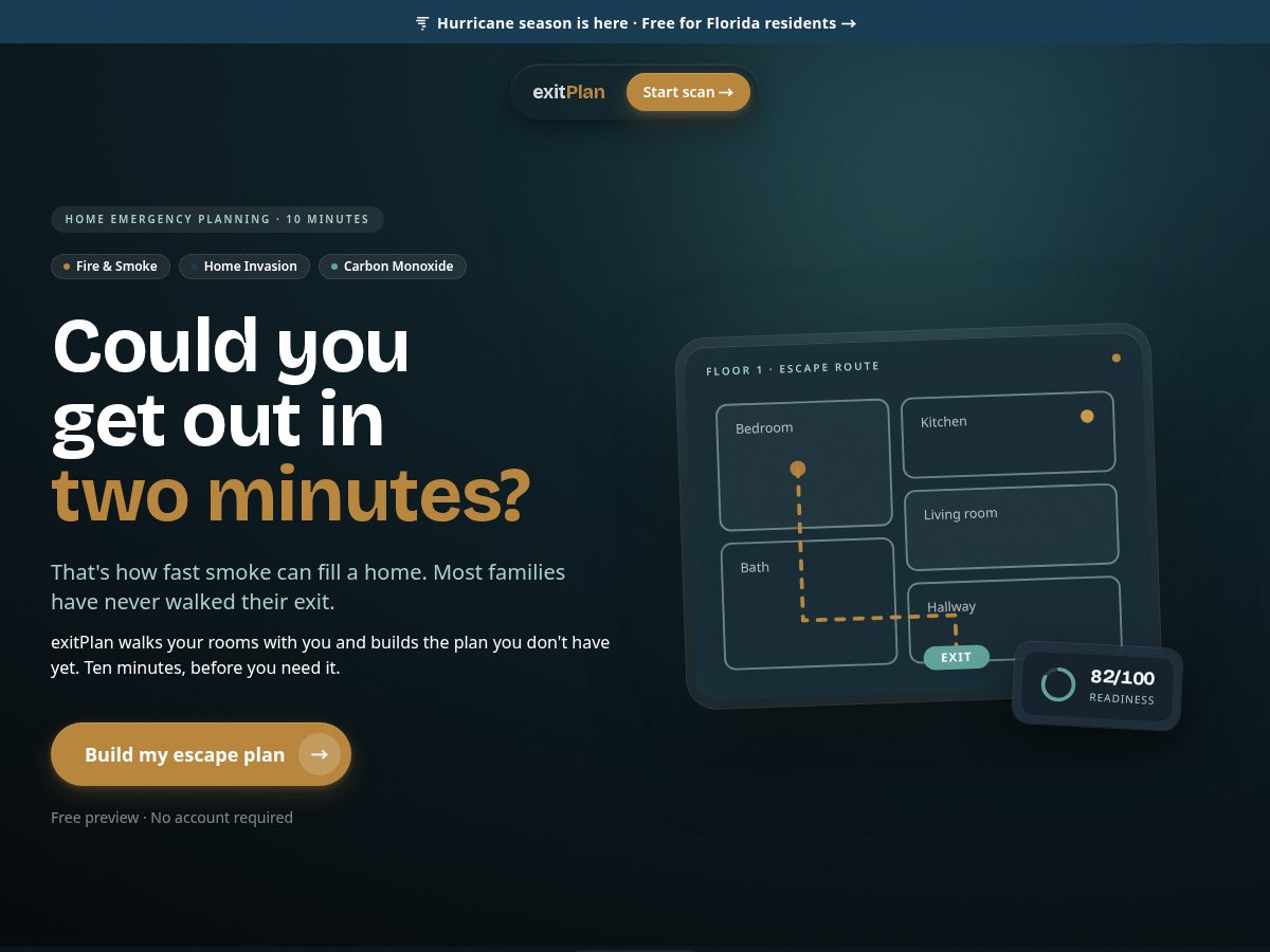 Landing-page snapshot of exitplan.today