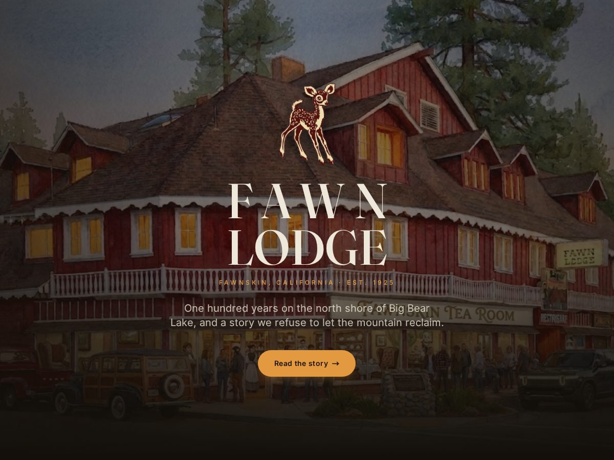 Landing-page snapshot of fawnlodge.com