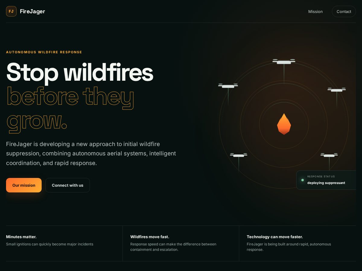 Landing-page snapshot of firejager.net