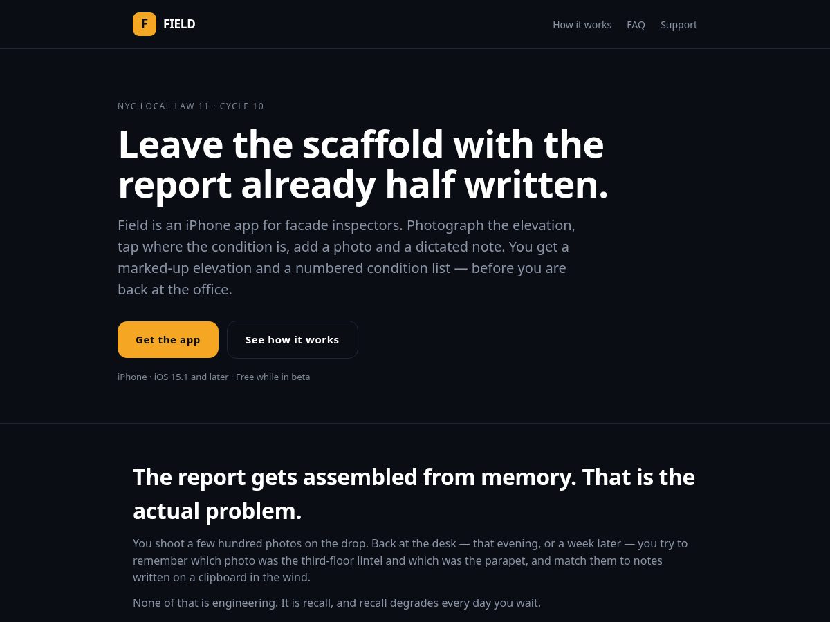 Landing-page snapshot of fispfield.com
