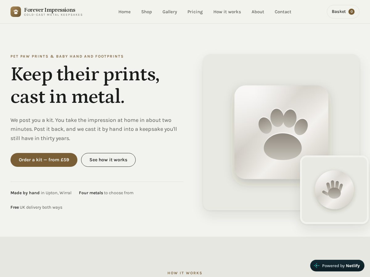 Landing-page snapshot of foreverimpressionsuk.com