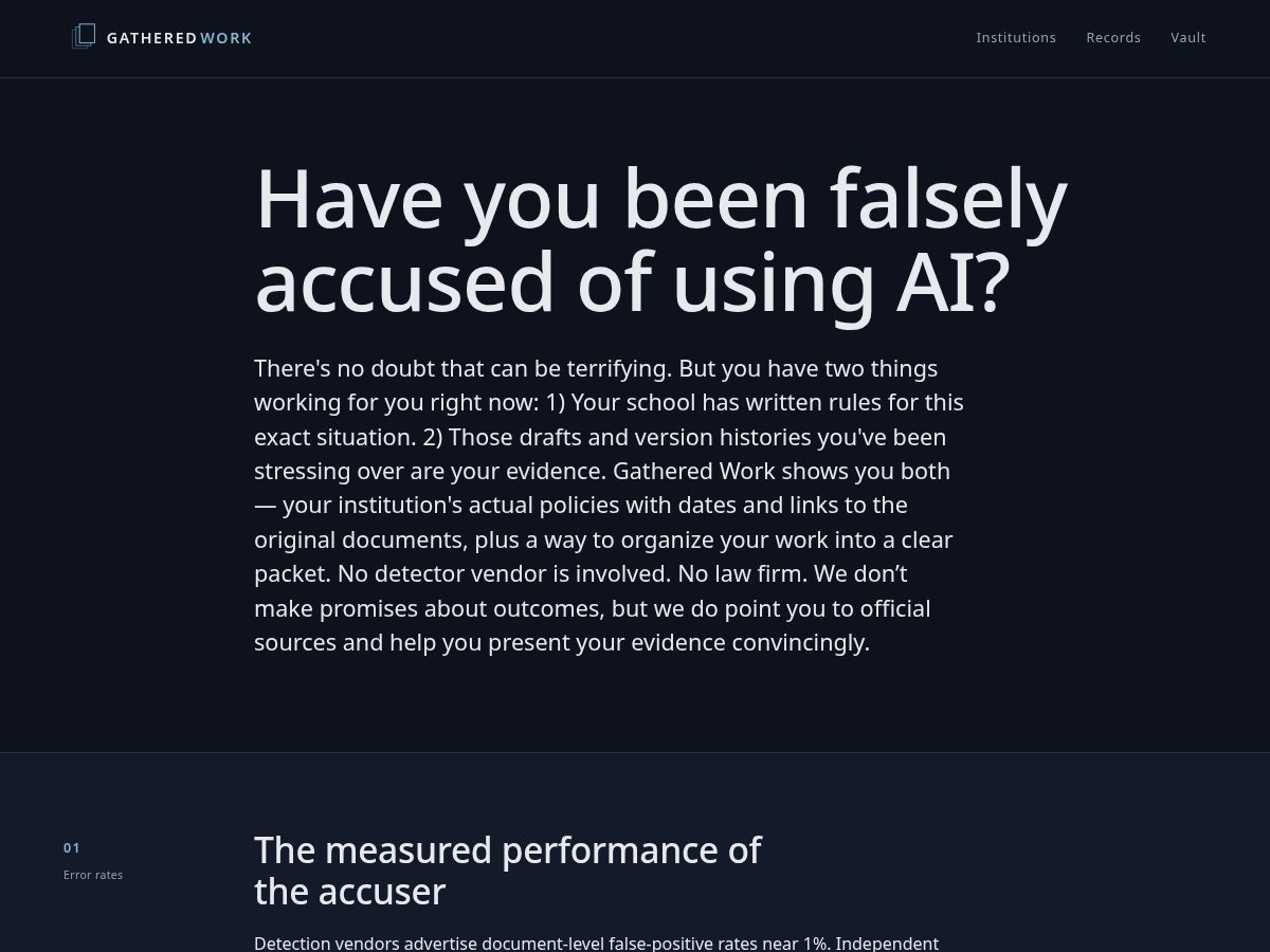 Landing-page snapshot of gatheredwork.com