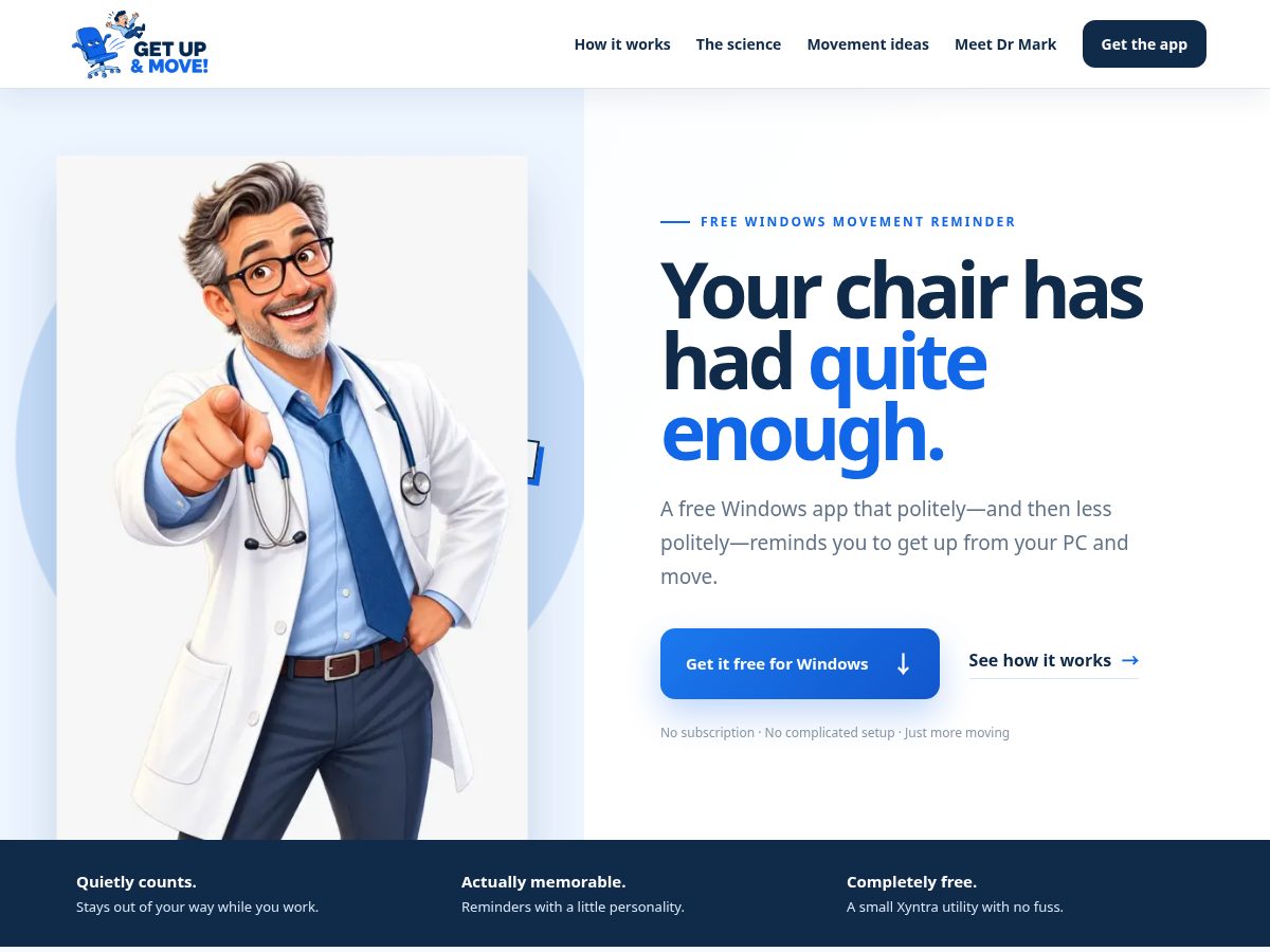 Landing-page snapshot of get-up-and-move.com