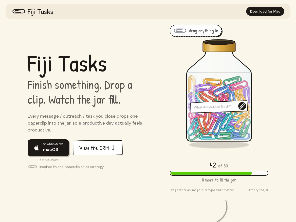 Landing-page snapshot of getfiji.app