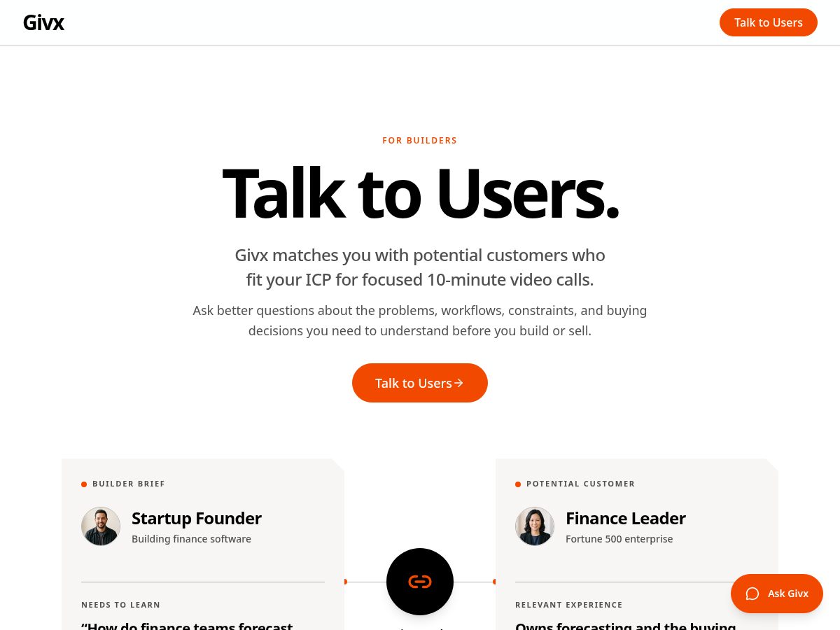 Landing-page snapshot of givxteam.com