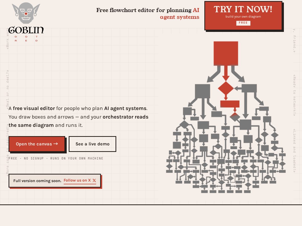 Landing-page snapshot of goblin.red