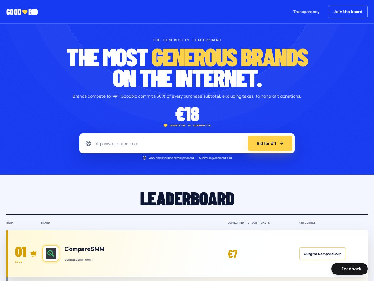 Landing-page snapshot of goodbid.lol