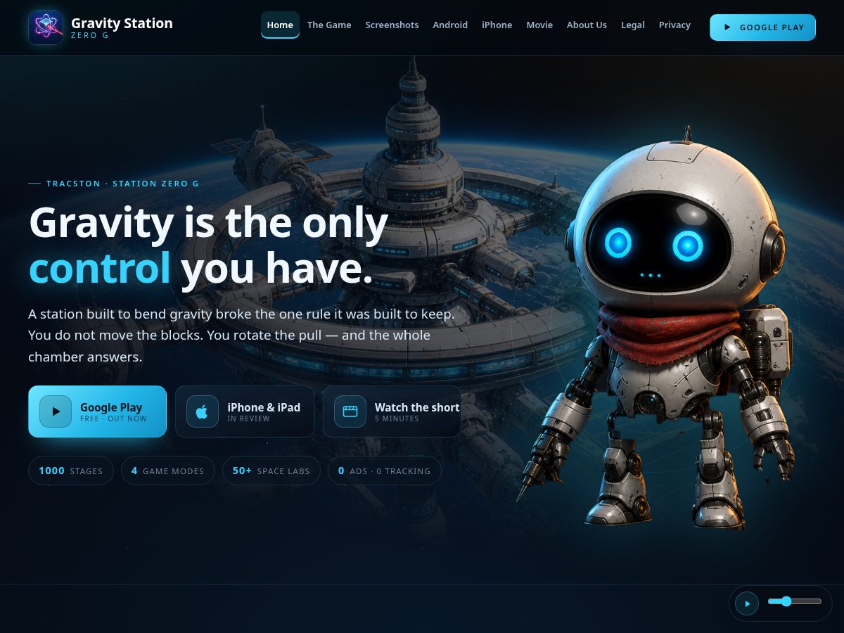 Landing-page snapshot of gravitystation.app