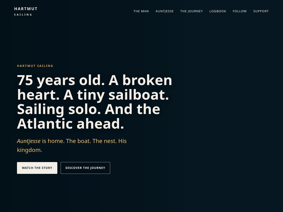 Landing-page snapshot of hartmutsailing.com