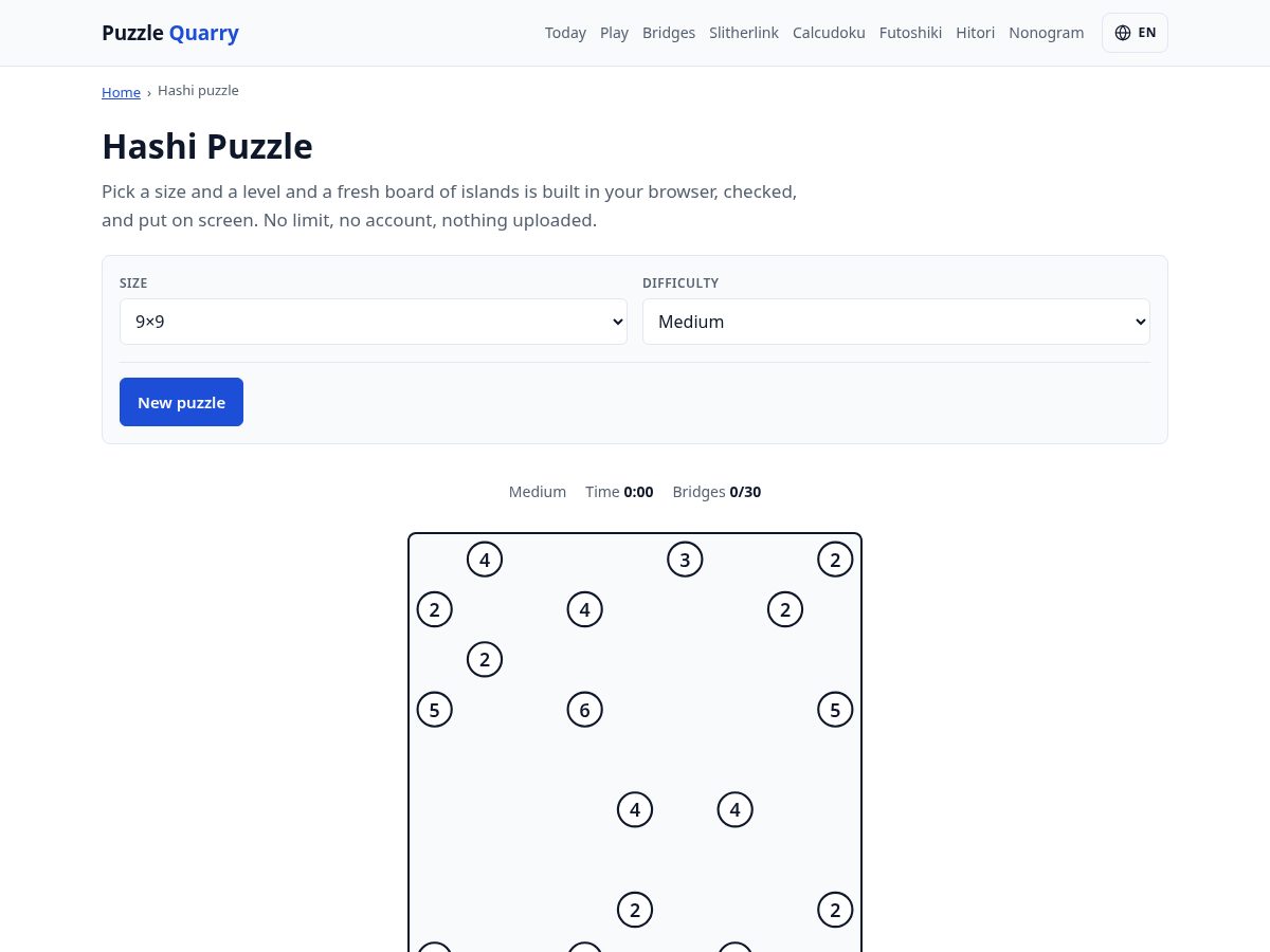 Landing-page snapshot of hashipuzzles.com