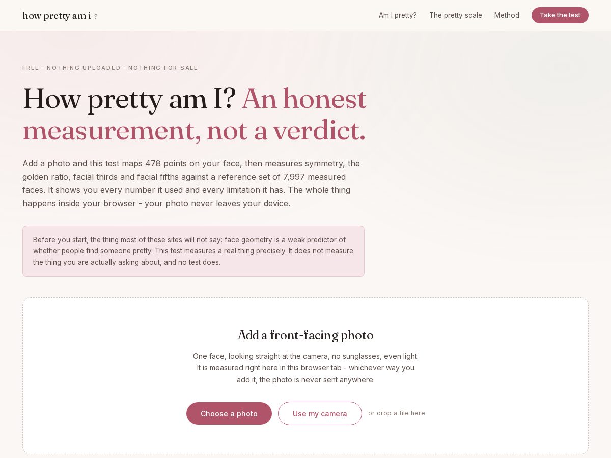 Landing-page snapshot of howprettyami.com