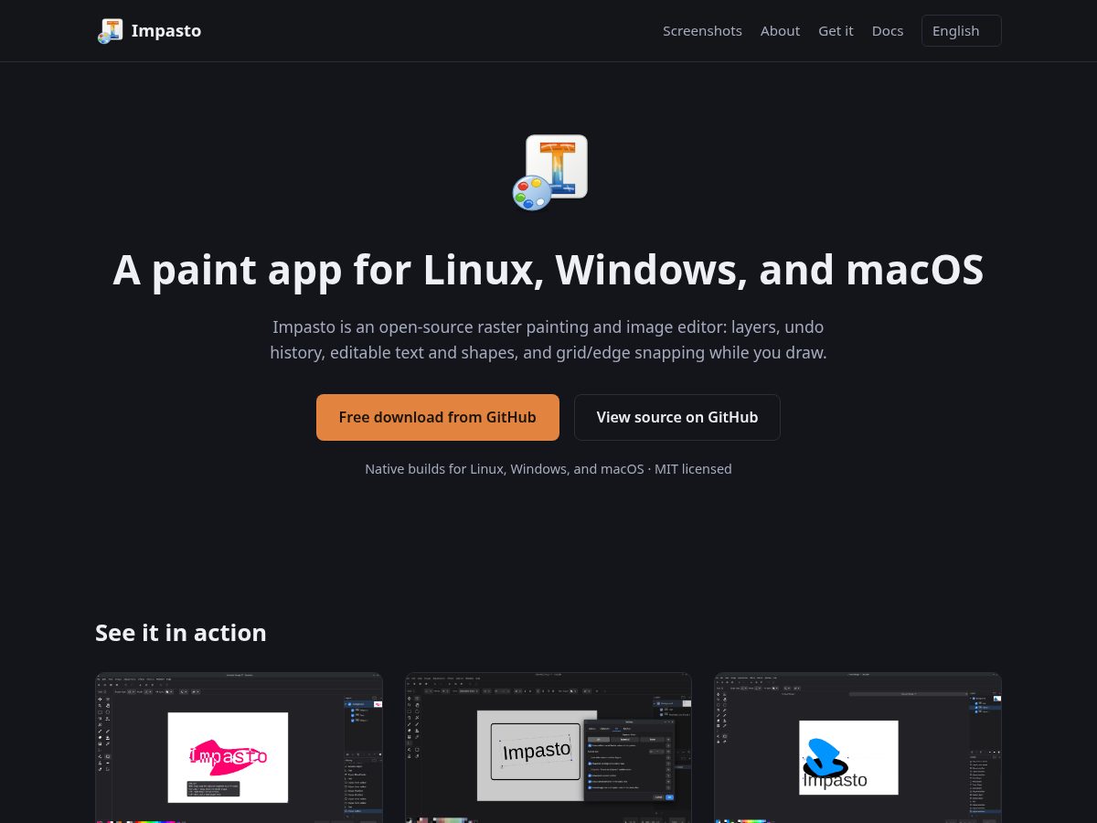Landing-page snapshot of impastopaint.com