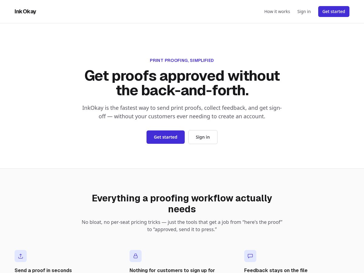 Landing-page snapshot of inkokay.com