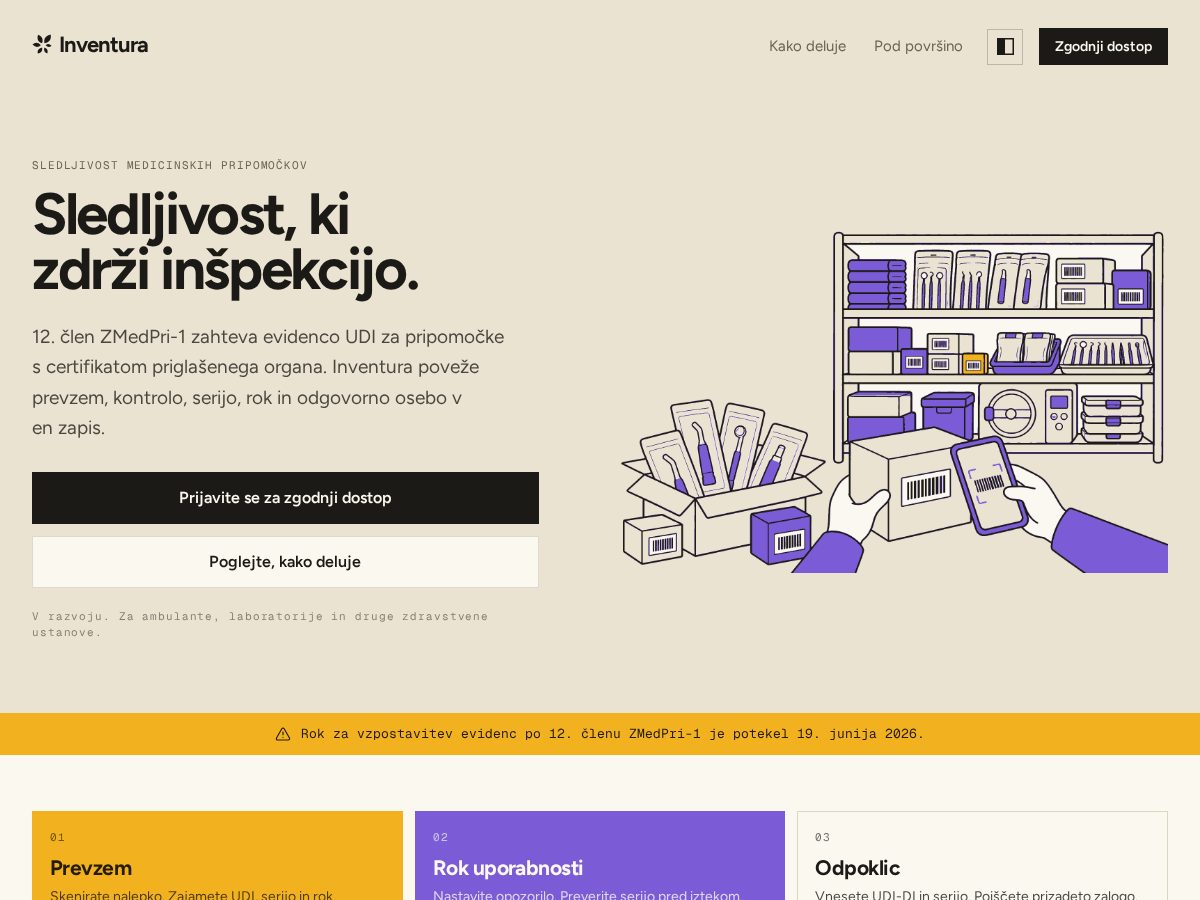 Landing-page snapshot of inventura.app