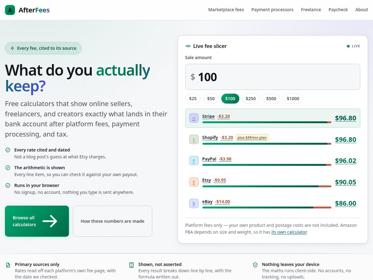 Landing-page snapshot of keepafterfees.com