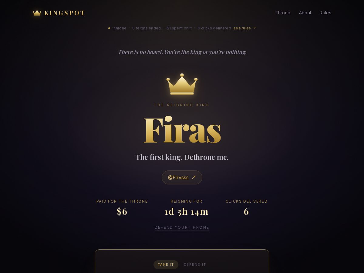 Landing-page snapshot of kingspot.lol