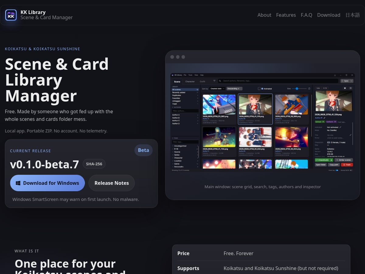 Landing-page snapshot of kklibrary.dev